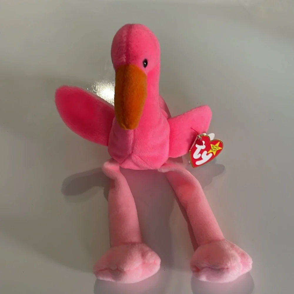 Ty Beanie Baby * Pinky‎ the Flamingo * Date of Birth: Feb 13, 1995 * Collectible